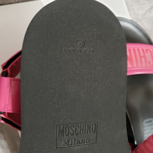 Moschino Denim Logo Ankle-Strap Sandals - Picture 8 of 11